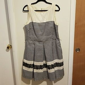 Cutout detail full skirt cocktail dress